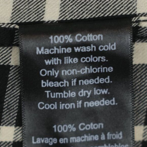 Kavu Women's XS Black & White Plaid Cotton Flannel Long Sleeve Button Up Shirt - Picture 9 of 9